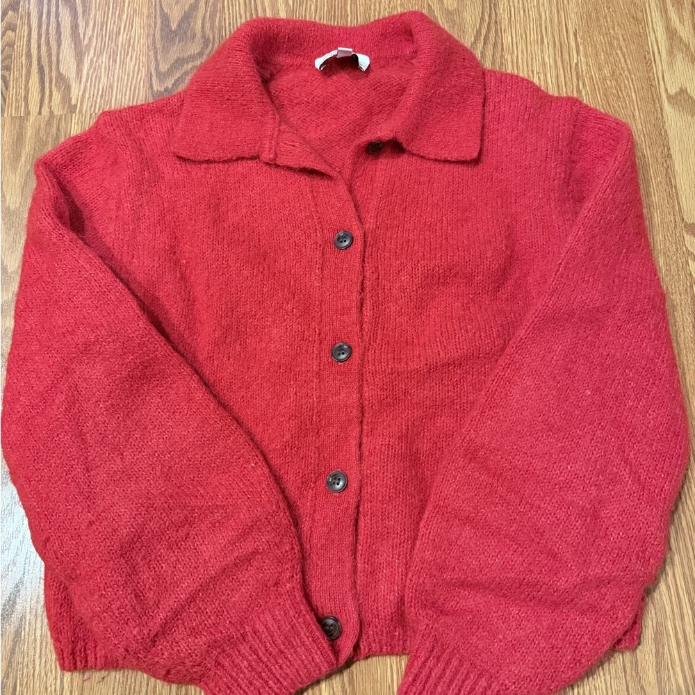 & Other Stories Red Cardigan Sweater